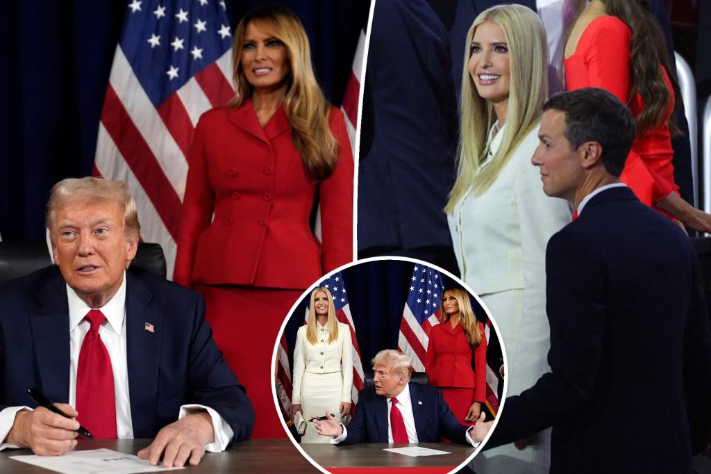 Melania và Ivanka Trump diện trang phục đỏ và trắng khi ủng hộ Donald tại RNC