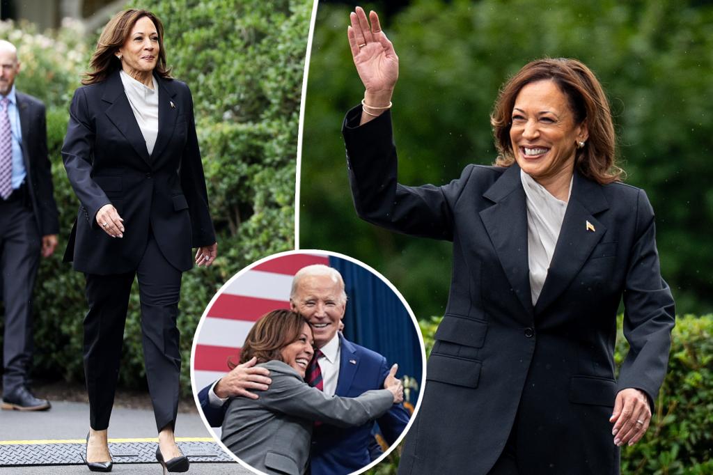 Kamala Harris mặc vest sau khi Tổng thống Biden rút khỏi cuộc đua tranh cử năm 2024