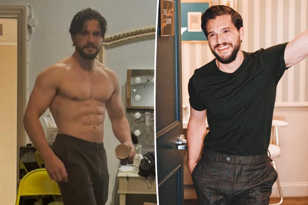 Kit Harington cởi trần khoe vóc dáng săn chắc, cơ bụng sáu múi sau hậu trường ‘Slave Play’