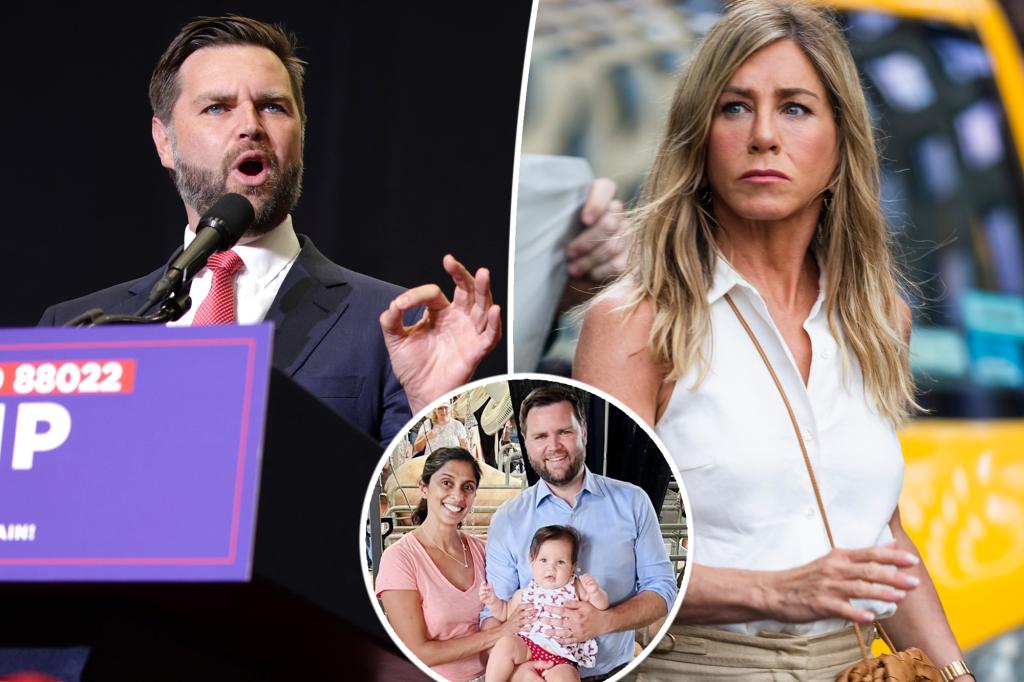 JD Vance chỉ trích Jennifer Aniston vì đã kéo con gái mình vào vụ bê bối “bà cô mèo không con”