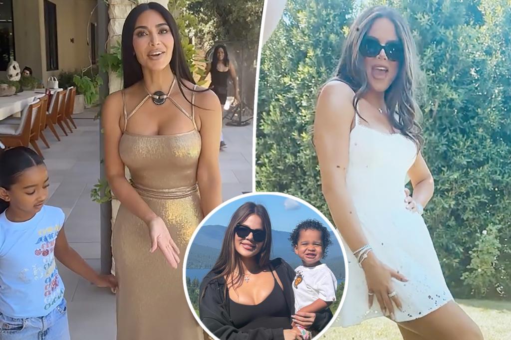 Khloé Kardashian chế giễu Kim vì mặc váy dự sinh nhật con trai