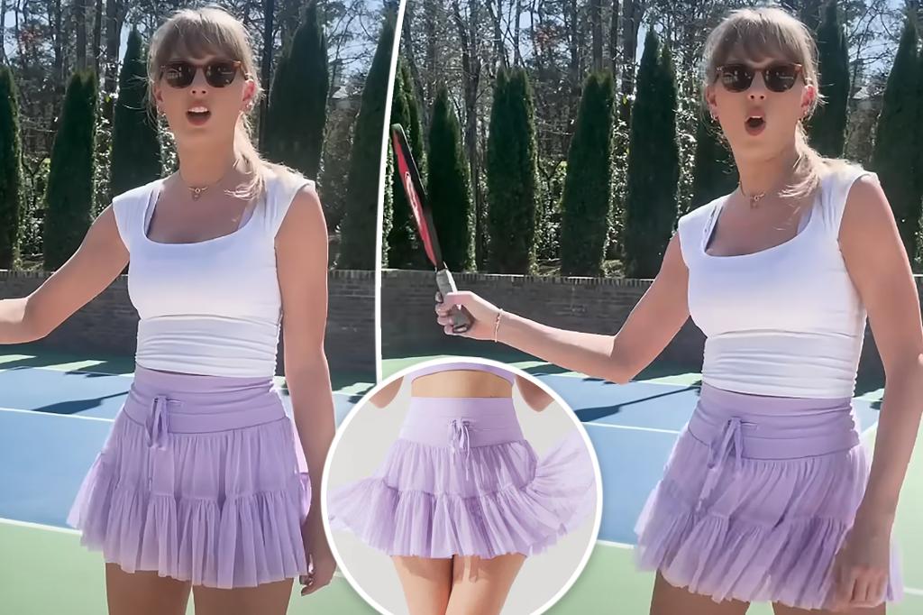 Váy ngắn pickleball màu tím của Taylor Swift từ Popflex đã có hàng trở lại