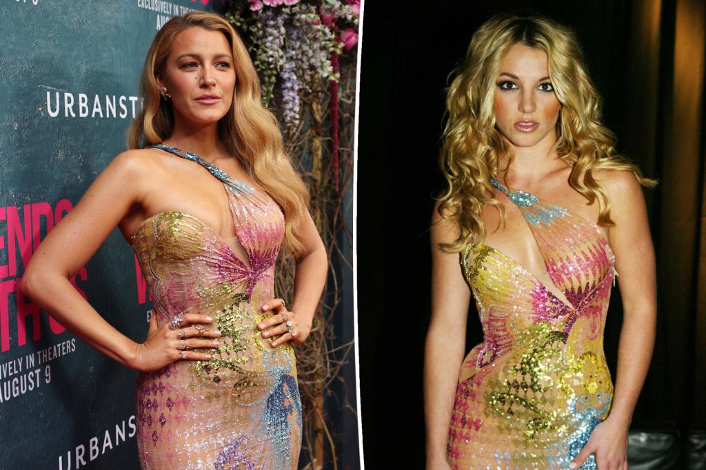 Blake Lively mặc chiếc váy Versace năm 2002 của Britney Spears tại buổi ra mắt ‘It Ends With Us’