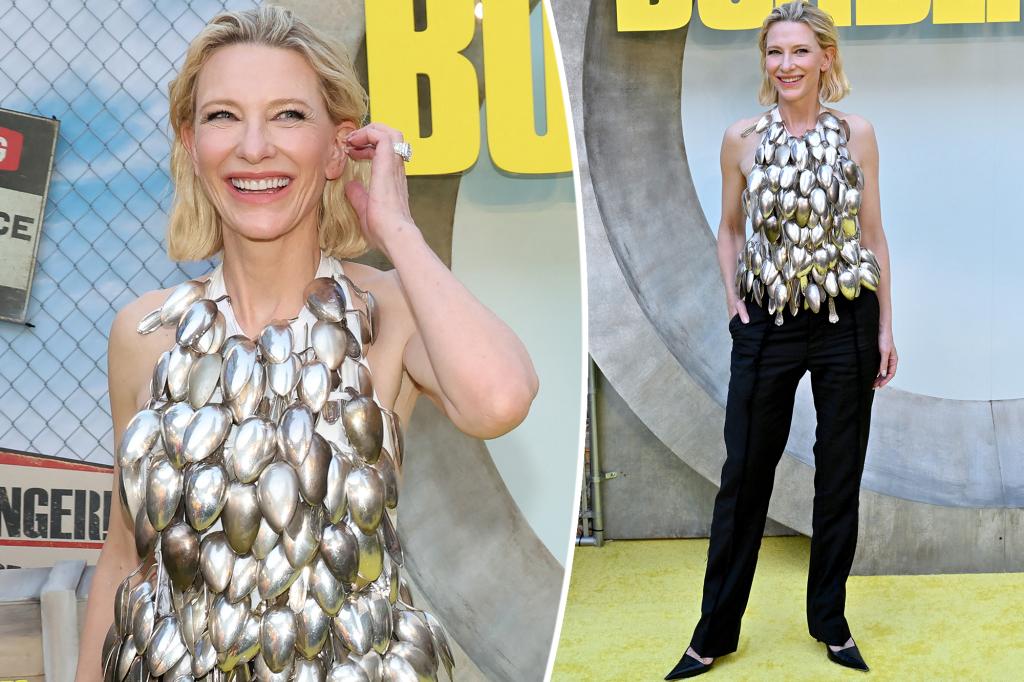 Cate Blanchett mặc áo làm từ thìa đến buổi chiếu phim ‘Borderlands’