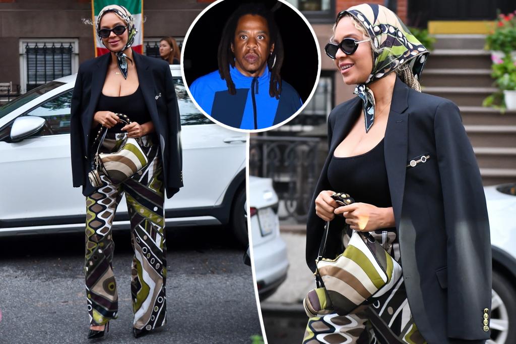 Beyoncé kết hợp hơn 5.000 đô la vải in họa tiết Pucci ở Brooklyn với Jay-Z