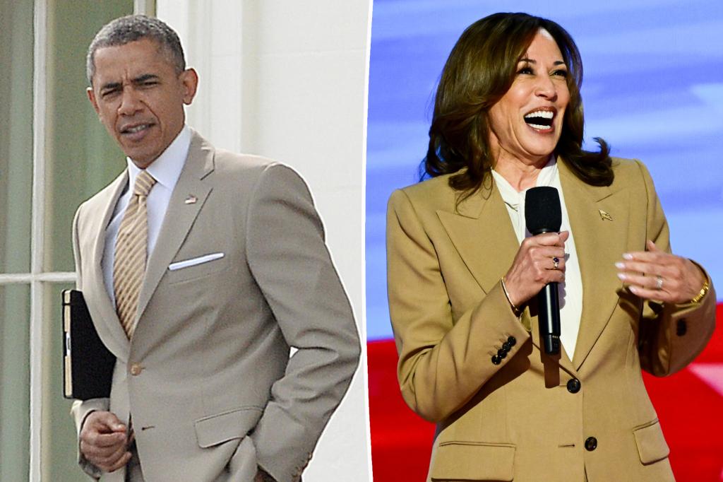 Barack Obama khen ngợi bộ đồ màu rám nắng của Kamala Harris