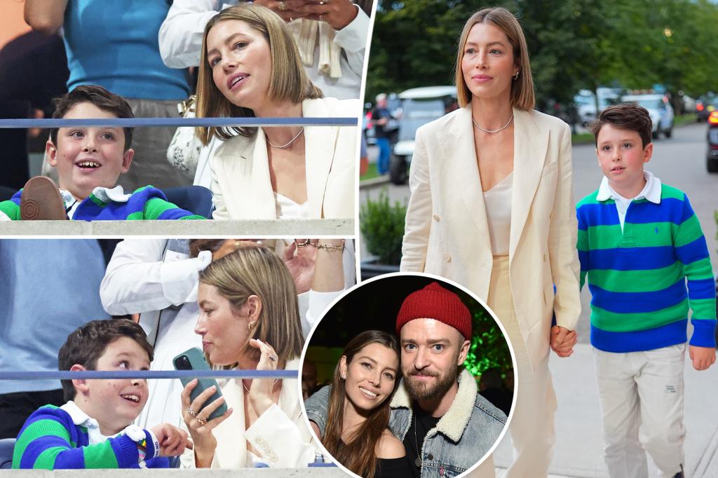 Jessica Biel và con trai Silas Timberlake, 9 tuổi, tận hưởng chuyến đi chơi công khai hiếm hoi tại US Open