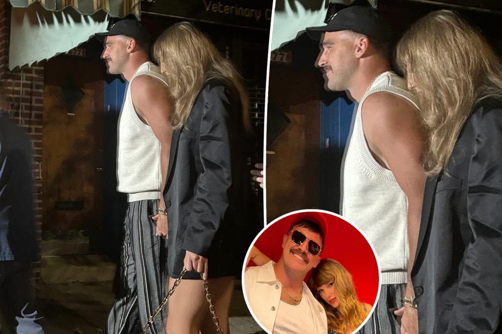 Travis Kelce và Taylor Swift nắm tay nhau trong đêm hẹn hò ở Brooklyn